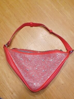 Wild Fable Red Crystal-Embellished Triangle Shoulder Bag